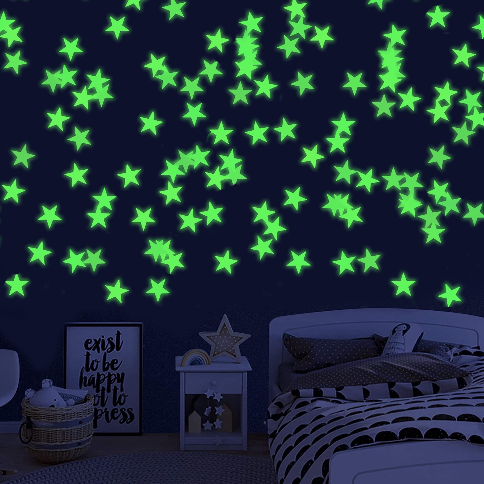 Buy 200Pcs Glow in The Dark Stars, PASEO Luminous Stars Stickers for Ceiling, Self Adhesive 3D