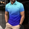 thumbnail image 6 of Mens Polo Shirts Short Sleeve Gradient Color Gym Workout Golf T-Shirt Casual Fashion V Neck Button Down Tops 2026, 6 of 6