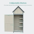 thumbnail image 3 of Soonbuy Outdoor Storage Shed with Floor,68" Tall Waterproof Wood Garden Shed,Metal Framed Tool Cabinet with Adjustable Shelves, Outside Vertical Tool Shed for Yard Patio Lawn, 3 of 7