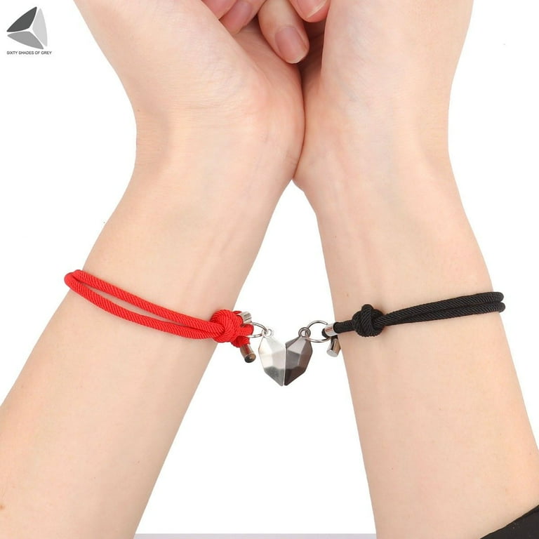 PULLIMORE Pcs Magnetic Couple Bracelets Love Heart Friendship