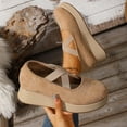 thumbnail image 2 of Khaki Feminine Casual Shoes With Wedge Heel And Round Toe Design Great For Daily Comfort Ideal For Various Activities, 2 of 9