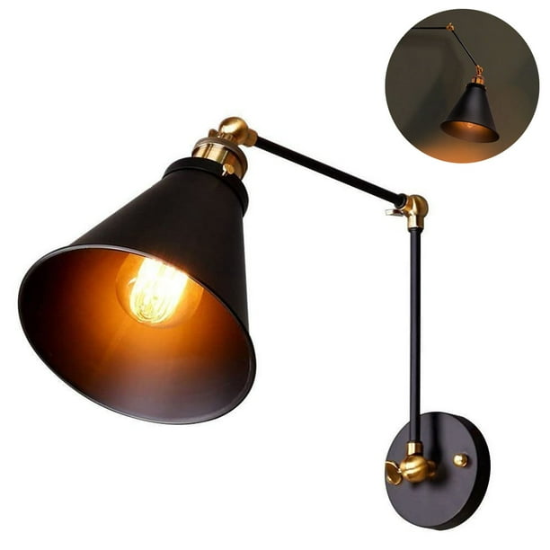 E27 Lámpara de pared industrial Lámpara de pared con brazo giratorio ajustable Lámpara de pared de dormitorio vintage Lámpara de noche Ormromra 2035918-1