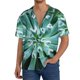 thumbnail image 1 of Balery Teal Cactus Camisa Casual de Manga Corta con Botones para Hombre, Texturizada, Estilo Cubano, para Playa, Verano-4X-Large, 1 of 5