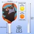 thumbnail image 4 of Pickleball Paddles Set Of 2, Fiberglass Surface, Astonished Dog Print, 4 Balls & Bag, 4 of 5