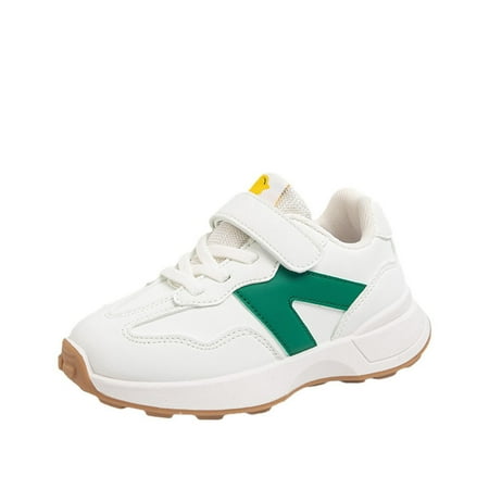 eileial Kids Lace-up Sneakers for Boys and Girls Walking Shoes with Enhanced Cushioning and Heel Technology  for Athletic Running(Green 8-8.5 Years)