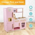 thumbnail image 2 of Cocina De Juguete Cocinita De Madera Para Niñas Kids House pink And Gold COC9PG, 2 of 7