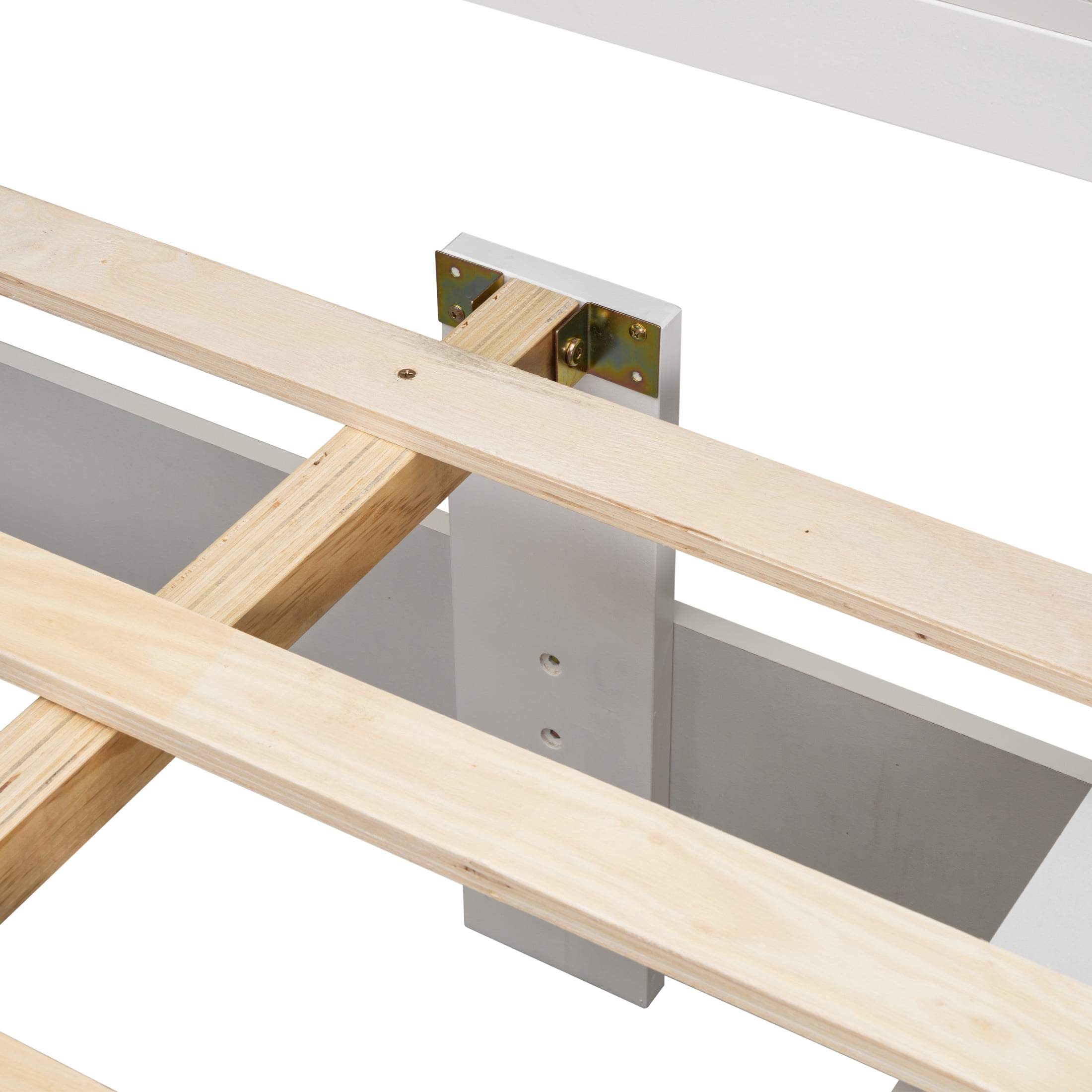 Noble House Full Bed with Bookcase Headboard, 6 Storage Drawers and Bed-End Storage, Pine Wood Frame, White