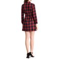 thumbnail image 3 of INSPIRE CHIC Women's Plaid Long Sleeves A-Line Button Up Casual Shirt Dress S Red, 3 of 7