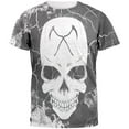 thumbnail image 1 of Grim Reaper Skull Distressed Mens T Shirt Heather White MD, 1 of 2