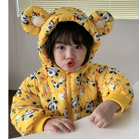 

TOWED22 Baby Winter Jackets Toddler Baby Boys Girls Fleece Warm Hoodies Jacket Winter Overcoat Zipper Up Cardigan Coat Fall Sweatshirt 1-6Y Yellow