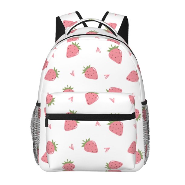 Fotbe Hand Drawn Strawberry Mochila Casual con Estampado para Escuela, Viajes y Actividades al Aire Libre - Duradera, Ligera y Cómoda