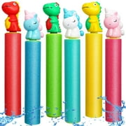 Water Guns, Pool Noodles Toys with Plastic Handle,6pcs Animal Figures Water Guns Pool Toys-Shoots Up to 35 Ft, Outdoor Toys for Kids Boys Girls Adults - Animal Theme