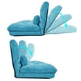 thumbnail image 5 of Adrinfly Double Chaise Lounge Sofa Floor Couch and Sofa with Two Pillows (Blue), 5 of 5