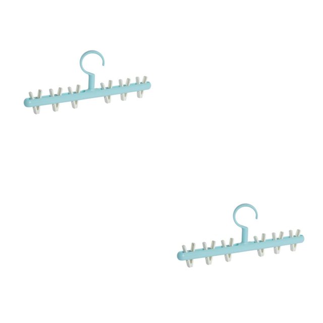 Inteprter Percha de plástico para ropa de secado, ropa interior a prueba de viento, gancho desmontable, Clip para dormitorio, Hotel, armario, azul y Azul blanco 2piezas Inteprter CBP485795