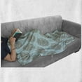 thumbnail image 6 of Dahlia Flower Soft Flannel Fleece Throw Blanket, Exotic Boho Image of Hollow Stem Fresh Garden Summertime, Cozy Plush for Indoor and Outdoor Use, 50" x 60", Blue Brown, by Ambesonne, 6 of 6