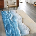 thumbnail image 3 of Abstract Beach Wave Washable Area Rugs 4'x6', Watercolor Blue Ocean Decor Low Pile Throw Living Room Rug Non-Slip Sturdy Edge Binding Carpet for Indoor Entryway Bedside Kitchen, 3 of 9
