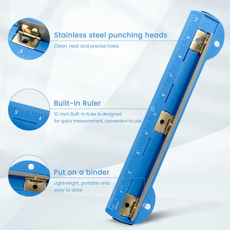 Swingline Work Essentials Notebook Paper 3 Hole Puncher Binder Ruler Blue  Used