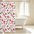 thumbnail image 3 of Erosebridal Girly High Heels Shower Curtain 72Wx78L,Modern Lip Prints Bath Curtain,White Tan, 3 of 5