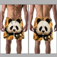 thumbnail image 3 of luoweisi Men's Beach Shorts Quick Dry Swim Trunks with Mesh Lining Panda Sunflower 2XL, 3 of 5