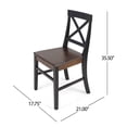 thumbnail image 3 of Bono Acacia Wood Dining Chairs, Set of 2, Black/Walnut, 3 of 7