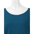 thumbnail image 3 of Thanth Womens Dolman Sleeves Boat Neck Solid Shirring Drape Basic Tunic Top, 3 of 4