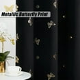 thumbnail image 3 of Flowpartex Gold Butterfly Blackout Curtains 2 Panels 54"L×52"W for Nursery Kids Bedroom Black&Metallic Foil Floral Print Grommet Top Window Drapes for Living Room, 3 of 5