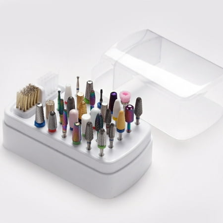 

30 Holes Nail Drill Bits Holder for Acrylic Nail Drill Bits Storage Nail Tools W