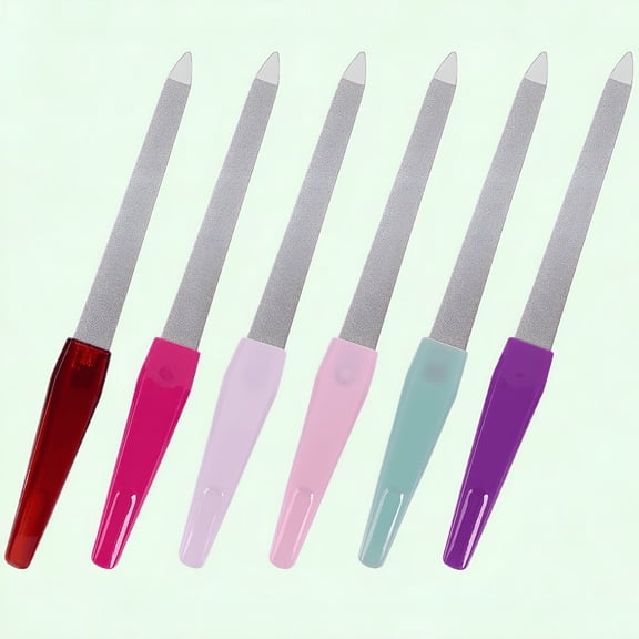 EXLEAF 6-Inch Metal Nail File Pack of 6 with Non-Slip Handle Sharp Pointed Tip