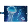 thumbnail image 3 of PKQWTM Magic Glowing Jellyfish Underwater World Seahorse Book Cover Book Protector Book Sleeve Book Pouch Book Bag 6x9 inch, 3 of 4
