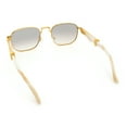 thumbnail image 4 of Mens Luxury Oversize Wood Buff Rectangle OG Gangster Sunglasses Gold White - Clear Mirror, 4 of 7