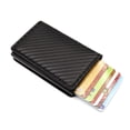 thumbnail image 2 of Men's wallet with multi-card slots, automatic pop-out metal card holder, anti-theft carbon fiber card holder, P9030 black., 2 of 5
