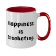 thumbnail image 2 of Funny Crocheting, Happiness is Crocheting, Cheap Holiday Two Tone 11oz Mug For Friends, 2 of 2