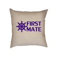 thumbnail image 1 of First Mate - Perfect Rich Blue with Helm Wheel Decorative Linen Throw Cushion Pillow Case with Insert, 1 of 6
