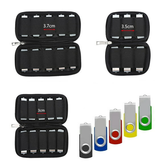 Meidiya Portable U Disk Storage Bag,Durable Case Organizer Flash Drives Protective Travel Portable Storage Holder U Disk Bag USB Zipper Dustproof Shockproof