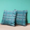 thumbnail image 4 of HomeRoots 482158 5 x 28 x 28 in. Aqua Blue Blown Seam Paisley Indoor & Outdoor Throw Pillow, 4 of 5