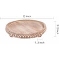 thumbnail image 2 of HPC Decor 12in Round Gray Wood Beaded Tray - Decorative Living Room, Coffee Table, Kitchen Table, Dining Room or Farmhouse Serving Tray, 2 of 5