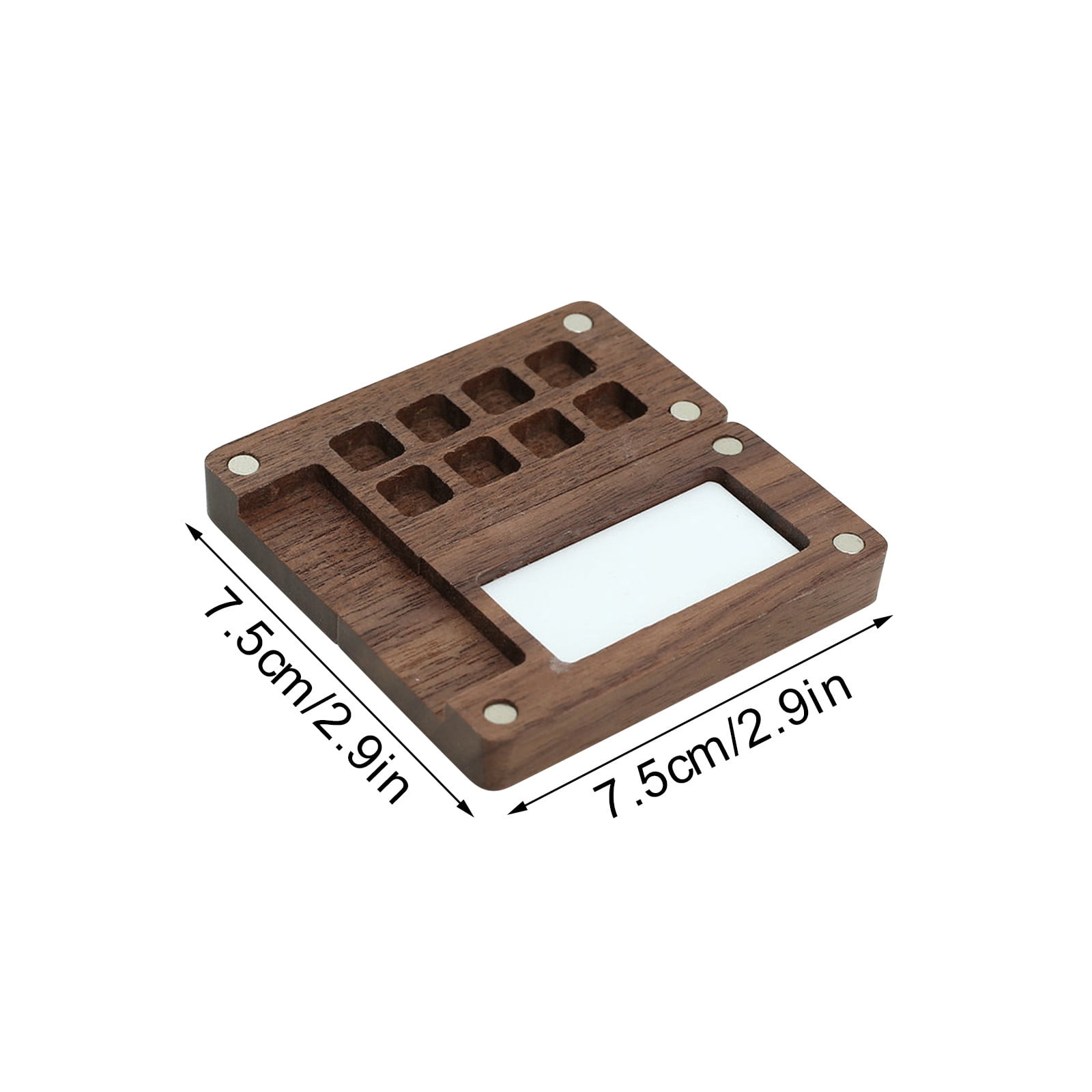 Fufafayo 4Pcs Portable Walnut Watercolor Palette, Wooden Travel Art Box, Children'sWatercolor Color Mixing Box, Artist Pigment Organizer for Painting Sketching Outdoor