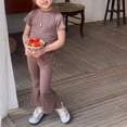 thumbnail image 6 of TAIAOJING Girls Outfits Sets Casual Summer Outfits Sets For Toddler Girls 2-10 Years Old Drawstring Tops And Flared Pants Soft Comfortable Playwear Breathable Stylish 4-5Y, 6 of 9