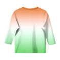 thumbnail image 5 of Ccpelsie Girls Casual Short/Long Sleeve T Shirts Kids Loose Soft Striped Color Block Tunic Tops, Tees Blouses(Green,3-4 Years), 5 of 5