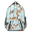 thumbnail image 3 of Beagle and Bone Blue Pattern Backpack for School, Cute School Bag with Adjustable Shoulder Straps and Padded Back, 16.9"x12.6"x5.9", 3 of 4