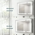 thumbnail image 3 of 36x30 Inch Bathroom Medicine Cabinet - Fog Led Mirror, Double Doors, 3000k 6000k Bright , 4+ Drawers, Powder Coated With Mirror Door Abundant Storage Space Brightness And Color Temperature, 3 of 7