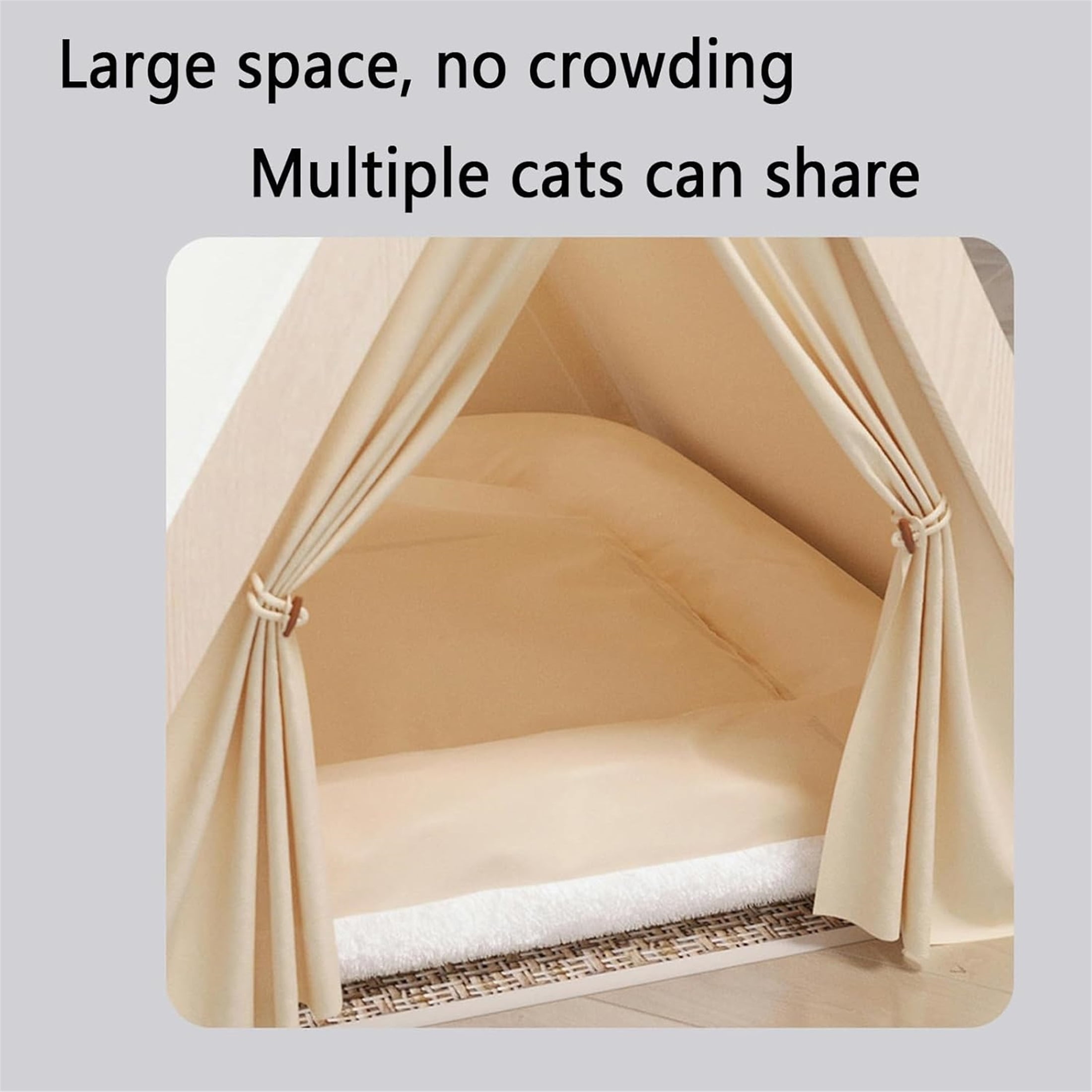 UOSIA Dog Teepee Bed Portable Pet Tent for Small Dogs with Soft Cushion 24inch