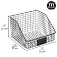 thumbnail image 4 of mDesign Slanted Kitchen Organizer Bin Basket, Label Slot, 2 Pack, Matte Black, 4 of 8