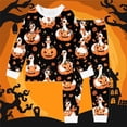thumbnail image 2 of Weebloom Halloween Kids Girl Pajamas Cute Pumpkin Boys Pajama Set Long Sleeve Sleepwear Nightwear Pjs Loungewear Black 8Y, 2 of 4