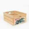At Home on Main Vintage-Style Wood Holiday Crate - Holly (Natural) - Small
