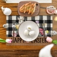 thumbnail image 2 of Sm:)e Easter Table Runner with Egg Truck Placemats Set of 4, 12 x 18 Inch, White and Black Buffalo Plaid Spring Kitchen Decor, 2 of 7