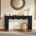 thumbnail image 2 of Tribesigns 63" Farmhouse Console Table, Wooden Couch Table Behind Sofa with Storage, Long Entryway Sofa Station, Narrow Console Stand with Base, Hallway Stand for Entryway, Living Room (1, Black), 2 of 15