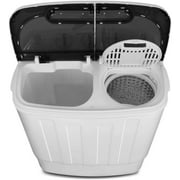 HomGarden 13lbs 2 in1 Compact Top-Load Washing Machine, Mini Twin Tub W/Wash & Spin Dry Cycle, White