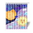 thumbnail image 1 of Cortina de Ducha ABPHQTO Impermeable 150x180 cm Sol y Día Reunión Luna, 1 of 2