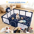 thumbnail image 5 of Baby Playpen, HDJ 71 inch Extra Large Baby Playard with Breathable Mesh, Toddlers Play Fence for Indoors Outdoors,Blue, 5 of 10